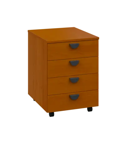 TK - 01 kontejner pojízdný, 4-zásuvkový, deska 18 mm, bez zámku, třešeň šumavská TK - 01 kontejner pojízdný, 4-zásuvkový, deska 18 mm, bez zámku, třešeň šumavská